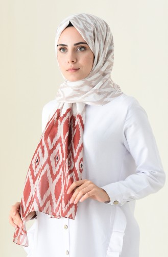 Patterned Cotton Shawl Brown Tobacco 95300-03