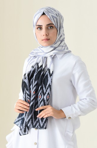 Patterned Cotton Shawl Gray 95300-04