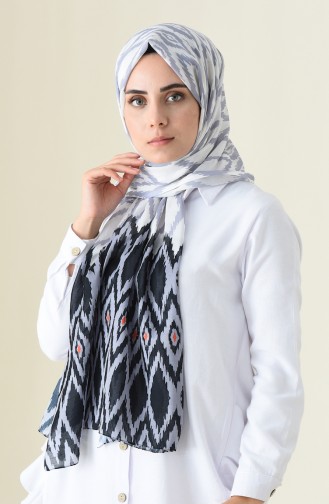 Patterned Cotton Shawl Gray 95300-04