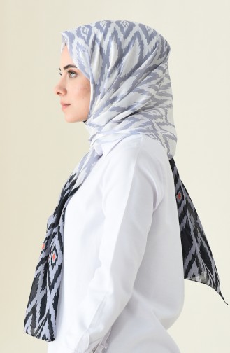 Patterned Cotton Shawl Gray 95300-04