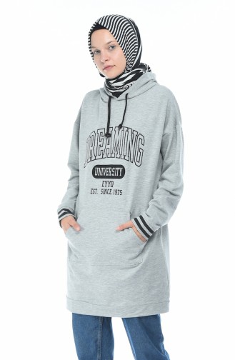 Baskılı Sweatshirt 1588-02 Gri 1588-02