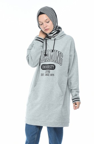 Printed Sweatshirt Gray 1588-02