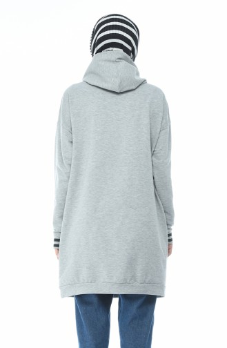 Baskılı Sweatshirt 1588-02 Gri