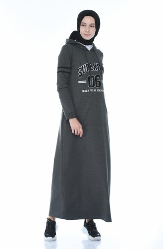 Anthracite Hijab Dress 9088-02