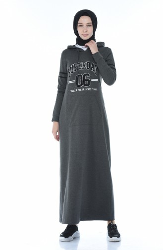 Anthracite Hijab Dress 9088-02