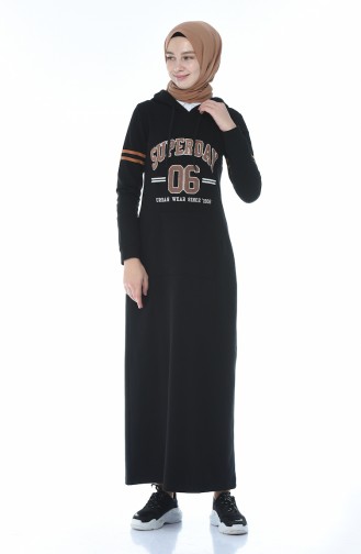 Black Hijab Dress 9088-05