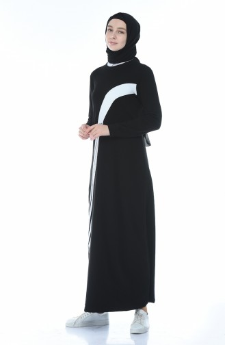 Şeritli Spor Elbise 9116-01 Siyah 9116-01