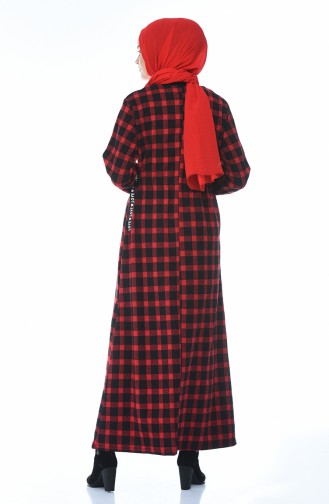 Robe Hivernal a Carreaux 0325-02 Rouge 0325-02