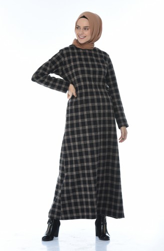 Plaid Winter Dress Mink 0325-03