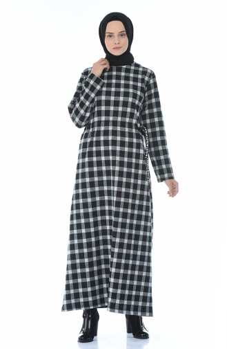 Plaid Winter Dress Gray 0325-04