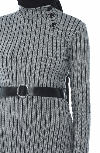 Robe a Ceinture 0326-02 Gris 0326-02