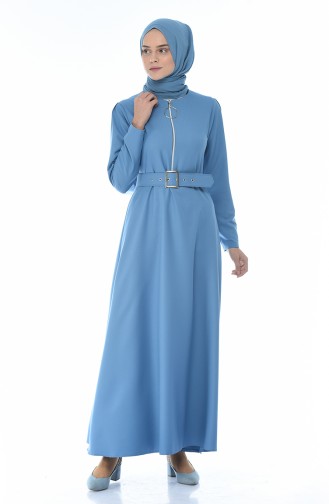 Blue Hijab Dress 4507-08