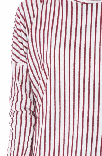 Striped Tunic Ecru Bordeaux 1099-01