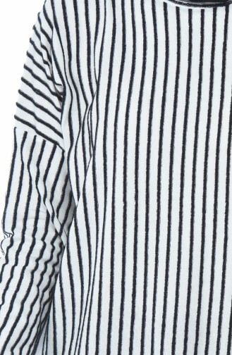 Striped Tunic Ecru Black 1099-02
