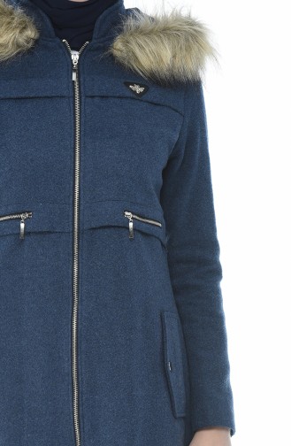 Fur Stamp Coat Indigo 71187A-06