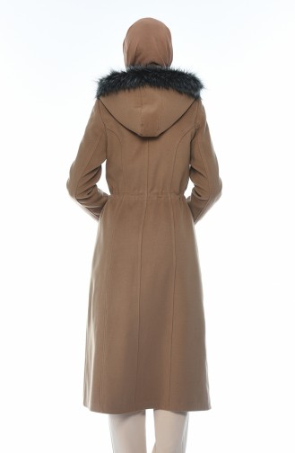 Hooded Lined Coat Biscuit color 9014-03