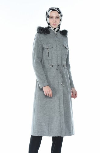 Hooded Lined Coat Gray 9014-04
