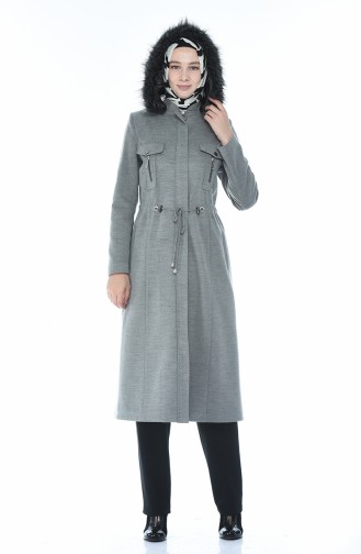 Hooded Lined Coat Gray 9014-04