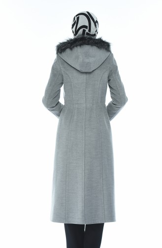 Hooded Lined Coat Gray 9014-04