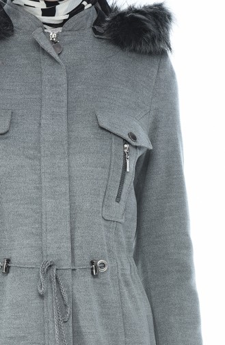 Hooded Lined Coat Gray 9014-04