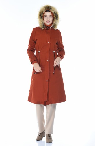 Hooded Coat Brick 9015-01