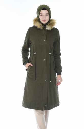 Hooded Coat Khaki 9015-02