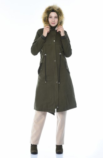 Hooded Coat Khaki 9015-02