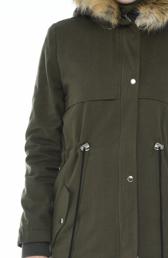 Hooded Coat Khaki 9015-02