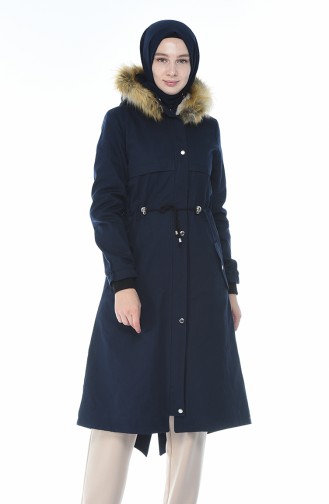 Hooded Coat Navy Blue 9015-04