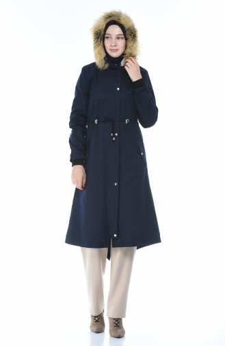 Hooded Coat Navy Blue 9015-04