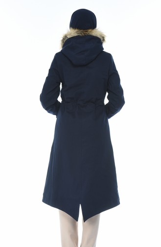 Hooded Coat Navy Blue 9015-04