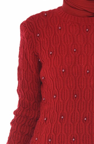 Pull Tricot Perlés 7701-04 Rouge 7701-04