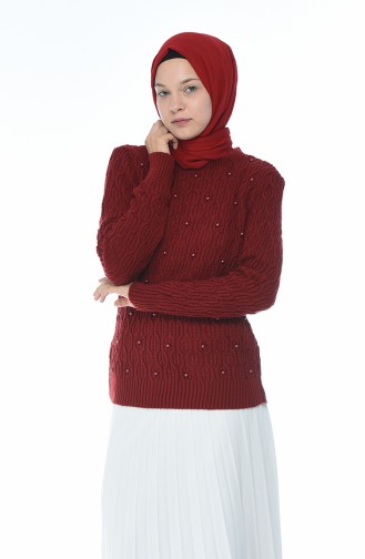 Tricot Pearl Sweater Bordeaux 7701-09