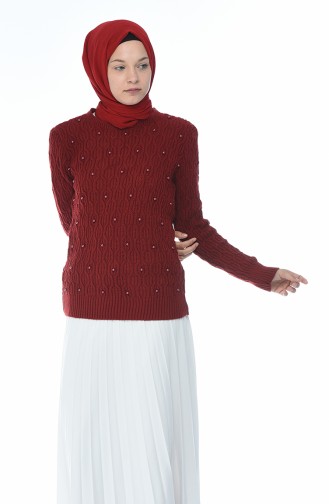 Tricot Pearl Sweater Bordeaux 7701-09