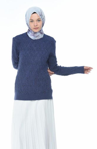 Tricot Pearl Sweater Indigo 7701-11