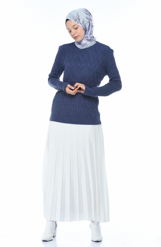 Tricot Pearl Sweater Indigo 7701-11