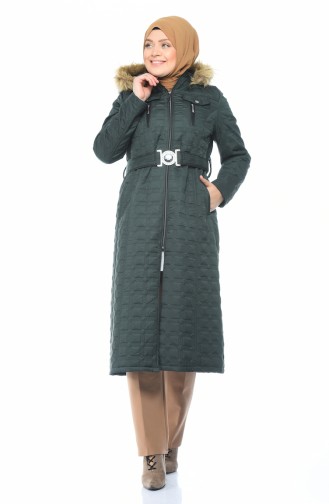 Big Size Quilted Coats Green 9010A-01