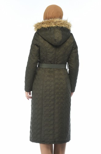 Big Size Quilted Coats Khaki Green 9010A-02