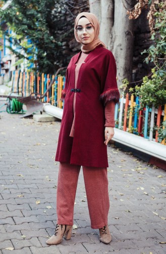 Claret red Poncho 6088-03