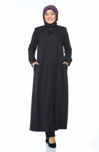 Grosse Grösse Bedruckter Hijab-Mantel 1015-03 Lila 1015-03