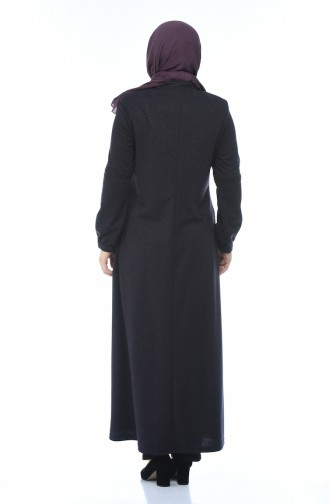 Grosse Grösse Bedruckter Hijab-Mantel 1015-03 Lila 1015-03
