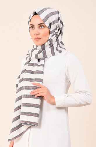 Striped Cotton Shawl Smoky 4532-01