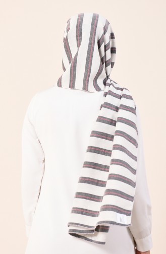 Striped Cotton Shawl Smoky 4532-01