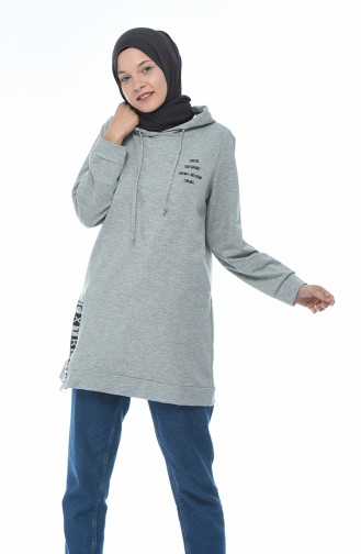 Kapüşonlu Sweatshirt 1582-02 Gri 1582-02