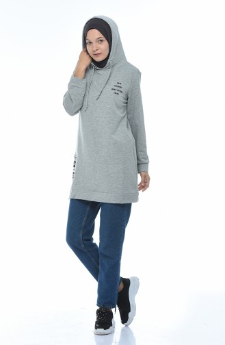 Kapüşonlu Sweatshirt 1582-02 Gri 1582-02