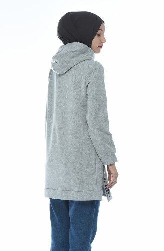 Kapüşonlu Sweatshirt 1582-02 Gri