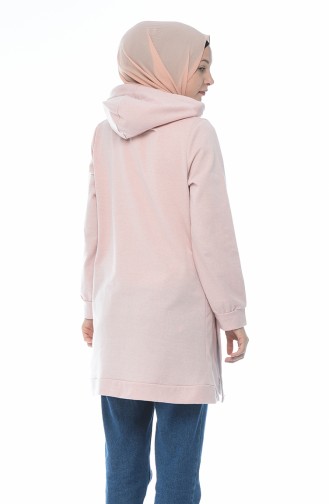 Kapüşonlu Sweatshirt 1582-04 Pudra