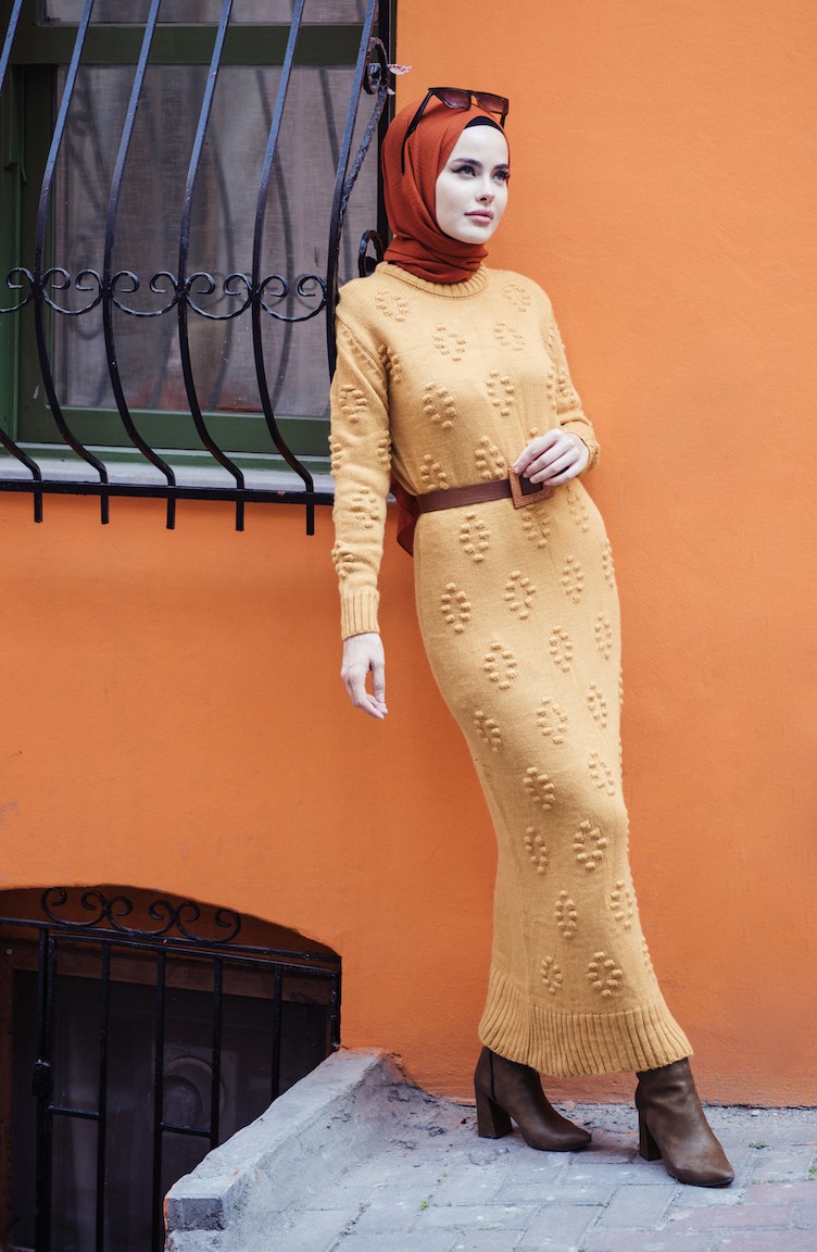 Tricot Dress Mustard Color 0930-04