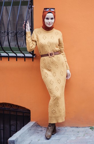 Tricot Dress Mustard Color 0930-04