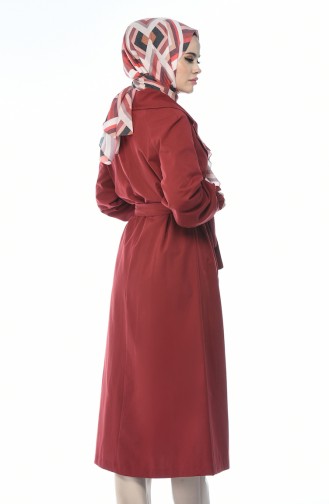 Claret red Trench Coats Models 1260-0
